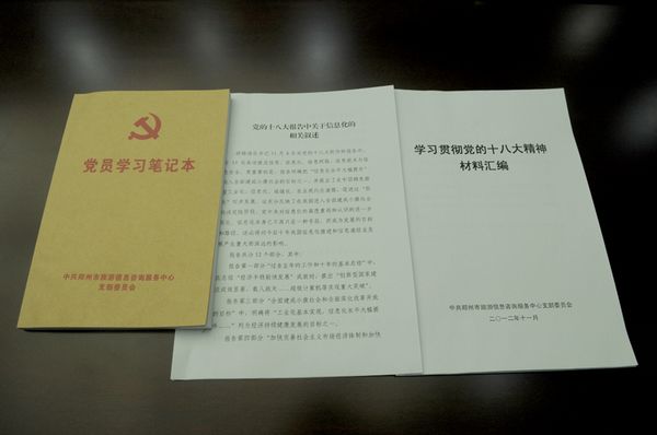 鄭州市旅游信息咨詢服務(wù)中心黨支部深入學(xué)習(xí)貫徹黨的十八大精神